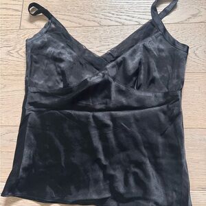 George Black Satin V-Neck Slip Camisole